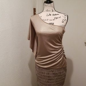 ✔Gold Off The Shoulder Top